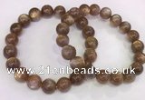 CGB4550 7.5 inches 11mm round sunstone beaded bracelets