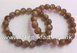 CGB4565 7.5 inches 10mm round golden sunstone beaded bracelets