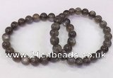 CGB4573 7.5 inches 8mm - 9mm round black sunstone beaded bracelets