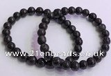 CGB4576 7.5 inches 8mm round black sunstone beaded bracelets