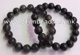 CGB4578 7.5 inches 12mm round black sunstone beaded bracelets