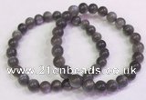 CGB4581 7.5 inches 7mm - 8mm round black sunstone beaded bracelets