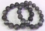CGB4584 7.5 inches 13mm - 14mm round black sunstone beaded bracelets