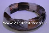 CGB460 8 inches 18*25mm faceted rectangle botswana agate bracelet