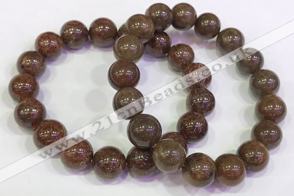 CGB4603 12mm - 13mm round golden rutilated quartz beaded bracelets