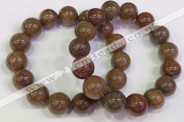 CGB4604 13mm - 14mm round golden rutilated quartz beaded bracelets