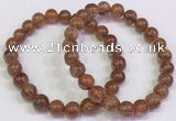 CGB4608 8mm - 9mm round golden rutilated quartz beaded bracelets