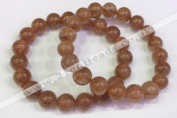 CGB4609 10mm - 11mm round golden rutilated quartz beaded bracelets