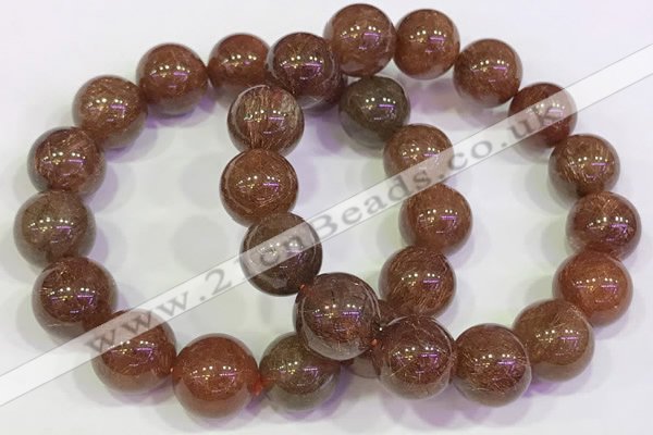 CGB4617 13mm - 14mm round golden rutilated quartz beaded bracelets