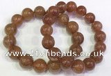 CGB4622 12mm - 13mm round golden rutilated quartz beaded bracelets