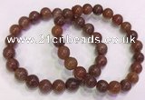 CGB4626 8mm - 9mm round red rutilated quartz beaded bracelets