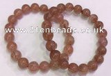 CGB4630 10mm - 11mm round red rutilated quartz beaded bracelets