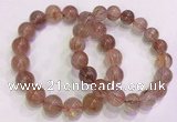 CGB4631 11mm - 12mm round red rutilated quartz beaded bracelets