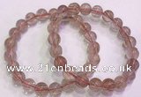 CGB4638 9mm round red rutilated quartz beaded bracelets