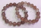 CGB4639 12mm round red rutilated quartz beaded bracelets