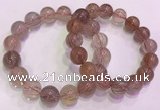 CGB4640 13mm - 14mm round red rutilated quartz beaded bracelets