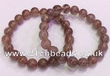 CGB4642 10mm round red rutilated quartz beaded bracelets