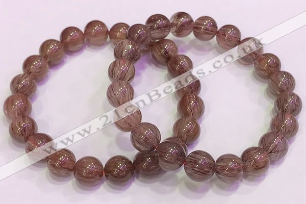 CGB4642 10mm round red rutilated quartz beaded bracelets