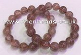 CGB4643 12mm - 13mm round red rutilated quartz beaded bracelets