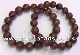 CGB4647 10mm - 11mm round red rutilated quartz beaded bracelets