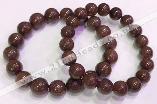 CGB4647 10mm - 11mm round red rutilated quartz beaded bracelets