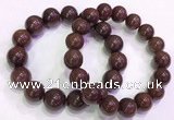 CGB4649 14mm - 15mm round red rutilated quartz beaded bracelets