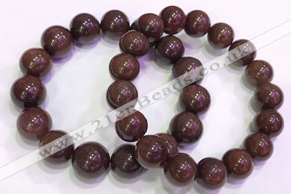 CGB4649 14mm - 15mm round red rutilated quartz beaded bracelets