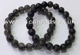 CGB4652 9mm round black rutilated quartz beaded bracelets