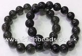 CGB4654 12mm round black rutilated quartz beaded bracelets