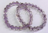 CGB4656 7.5mm - 8mm round purple phantom quartz beaded bracelets