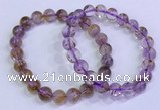 CGB4667 8mm round purple phantom quartz beaded bracelets