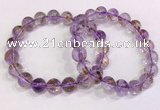 CGB4668 10mm - 11mm round purple phantom quartz beaded bracelets