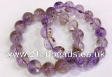 CGB4670 14mm - 15mm round purple phantom quartz beaded bracelets