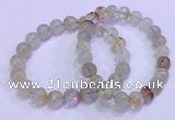 CGB4673 9mm - 10mm round green phantom quartz beaded bracelets