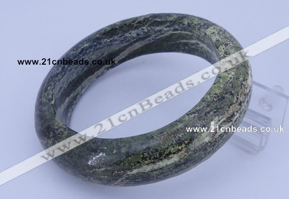 CGB471 Inner diameter 58mm fashion green silver line jasper bangle