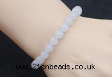 CGB5007 6mm, 8mm round white jade beads stretchy bracelets