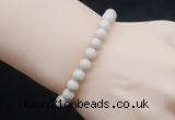 CGB5037 6mm, 8mm round white fossil jasper beads stretchy bracelets