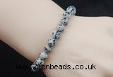 CGB5045 6mm, 8mm round dalmatian jasper beads stretchy bracelets