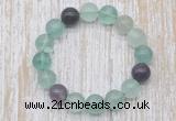 CGB5306 10mm, 12mm round fluorite beads stretchy bracelets