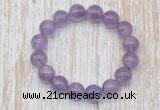 CGB5309 10mm, 12mm round light amethyst beads stretchy bracelets