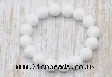 CGB5358 10mm, 12mm round white candy jade beads stretchy bracelets