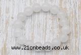 CGB5359 10mm, 12mm round white candy jade beads stretchy bracelets