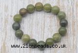 CGB5362 10mm, 12mm round Canadian jade beads stretchy bracelets