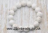 CGB5365 10mm, 12mm round white howlite turquoise beads stretchy bracelets