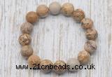 CGB5373 10mm, 12mm round picture jasper beads stretchy bracelets