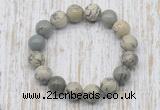 CGB5375 10mm, 12mm round greeting pine jasper beads stretchy bracelets