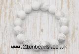 CGB5500 10mm, 12mm round matte white howlite beads stretchy bracelets