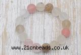 CGB5501 10mm, 12mm round matte volcano cherry quartz beads stretchy bracelets