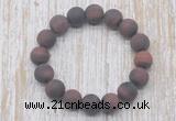 CGB5509 10mm, 12mm round matte red tiger eye beads stretchy bracelets