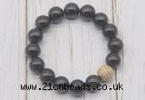 CGB5660 10mm, 12mm garnet beads with zircon ball charm bracelets